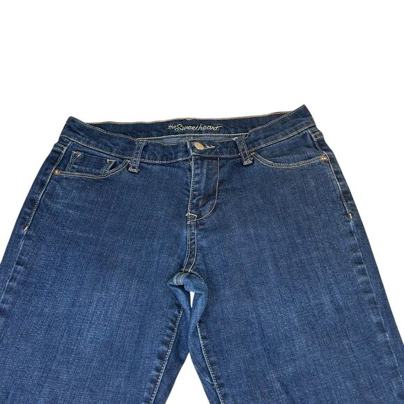 Old Navy Jeans Womens Sz 2 VTG The SweetHeart Dark Wash 99% Cotton Normcore Cute - Picture 3 of 12